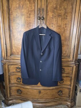 Alan Flusser Classic Navy, Single-Breasted, 3 Button Blazer